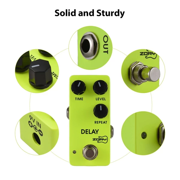 ZORY Z-04 gitár analóg késleltető effektus pedál sokoldalú kezelőszervekkel és valódi bypass-szal