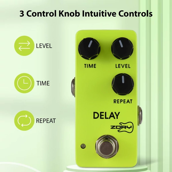 ZORY Z-04 gitár analóg késleltető effektus pedál sokoldalú kezelőszervekkel és valódi bypass-szal