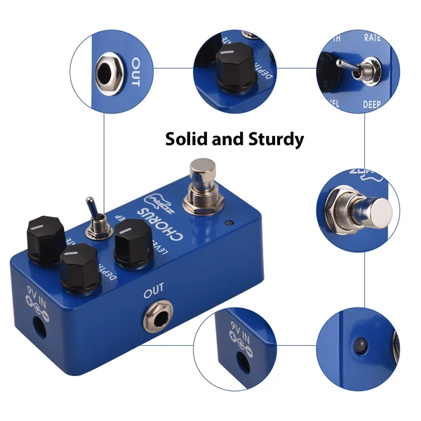 ZORY Z-05 gitár analóg kórus effektus pedál sokoldalú kezelőszervekkel és valódi megkerülővel