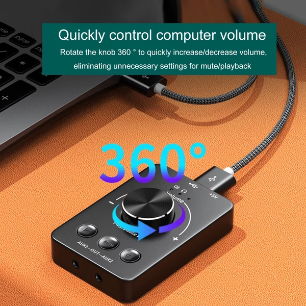 USB számítógépes hangerőszabályzó, BT5.1 audio adó U lemez Lejátszás