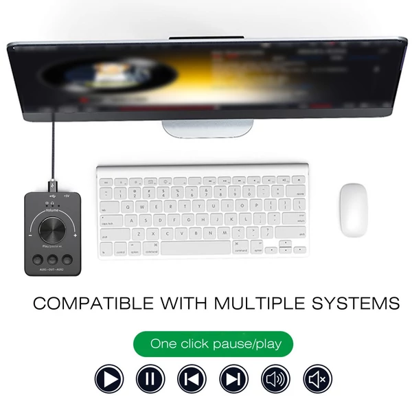 USB számítógépes hangerőszabályzó, BT5.1 audio adó U lemez Lejátszás