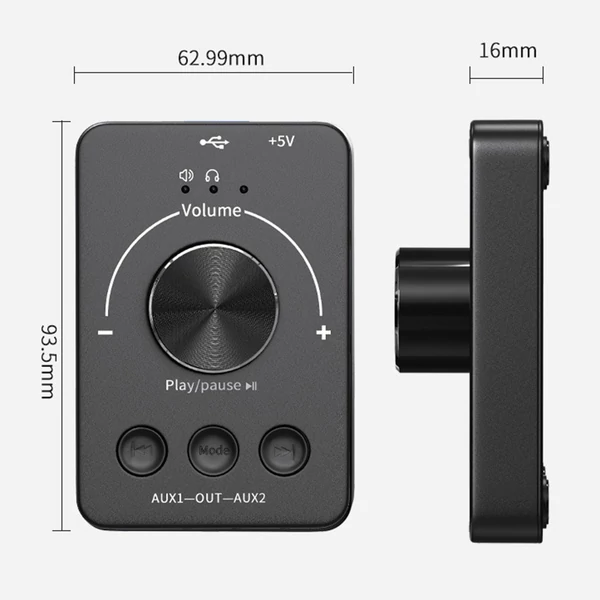 USB számítógépes hangerőszabályzó, BT5.1 audio adó U lemez Lejátszás