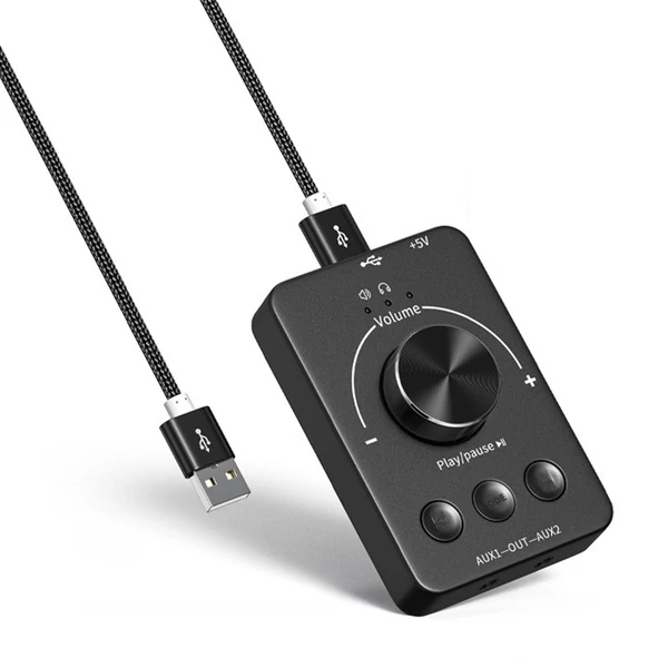 USB számítógépes hangerőszabályzó, BT5.1 audio adó U lemez Lejátszás