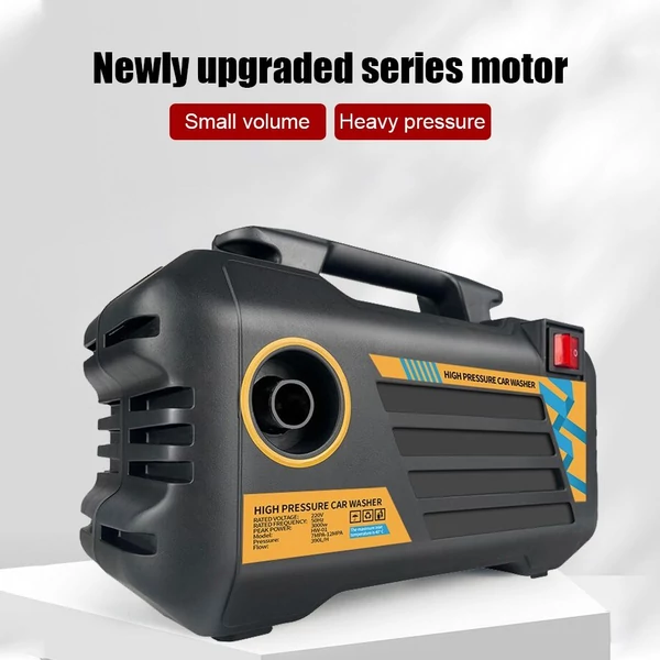 Elektromos nagynyomású mosó, 1450 PSI, 3 különböző nyomású hegy - Feket
