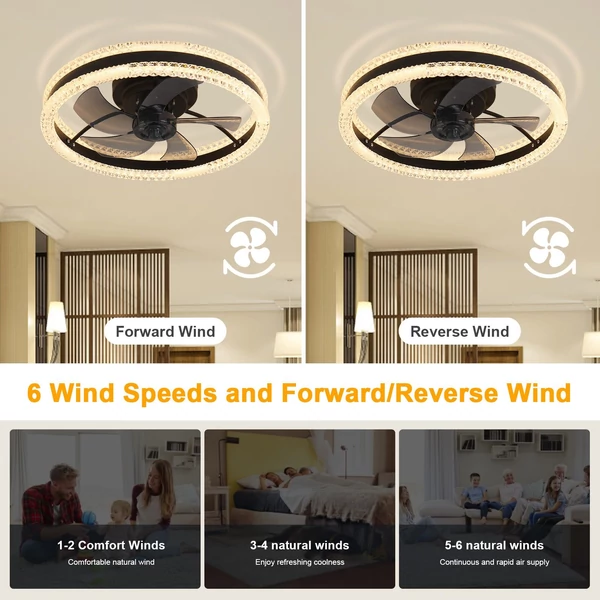 Félig süllyesztett mennyezeti ventilátorlámpa