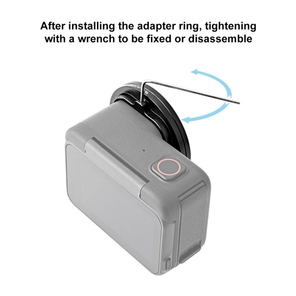 PULUZ PU969B sportkamera, UV lencseszűrő, szűrőadapter gyűrűvel, lencsevédő