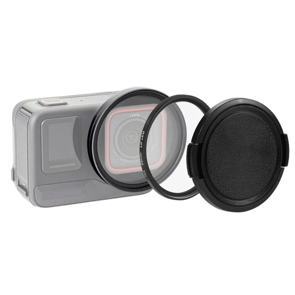 PULUZ PU969B sportkamera, UV lencseszűrő, szűrőadapter gyűrűvel, lencsevédő