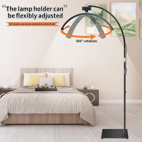 Andoer HD-M60X 30 W padló LED videolámpa, félhold alakú kitöltőlámpa - Fekete