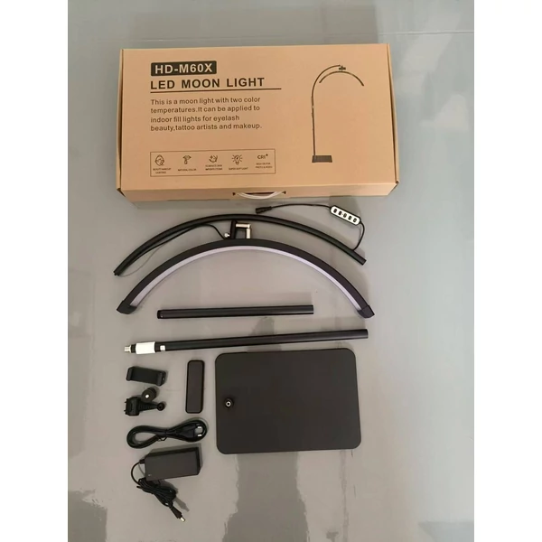 Andoer HD-M60X 30 W padló LED videolámpa, félhold alakú kitöltőlámpa - Fekete