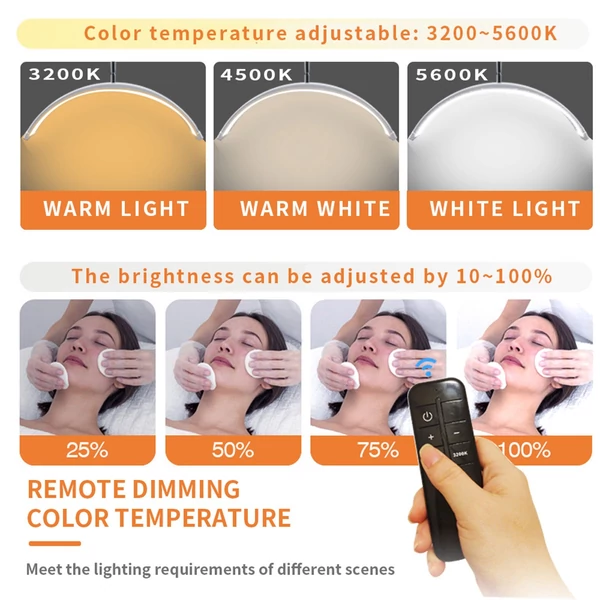 Andoer HD-M60X 30 W padló LED videolámpa, félhold alakú kitöltőlámpa - Fehér