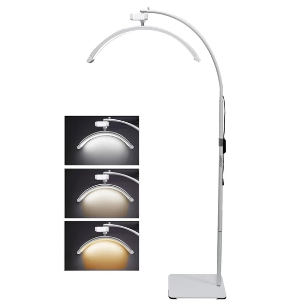 Andoer HD-M60X 30 W padló LED videolámpa, félhold alakú kitöltőlámpa - Fehér