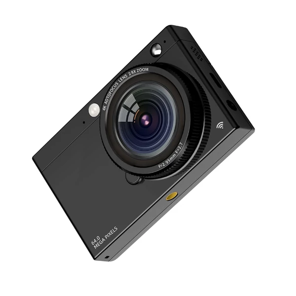D7 hordozható 4K CCD digitális fényképezőgép, WiFi digitális videokamera - Fekete