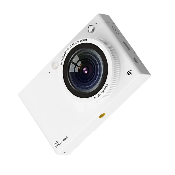 D7 hordozható 4K CCD digitális fényképezőgép, WiFi digitális videokamera - Fehér