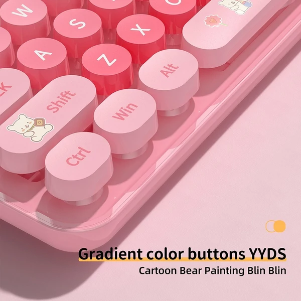 Mofii vezeték nélküli billentyűzet és egér készlet, BabyBear 2.4G USB - Kék