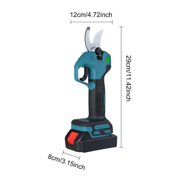 Kefe nélküli elektromos metszőolló 2db 21V 1300mah akkumulátorral