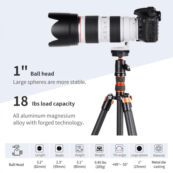 K&F CONCEPT BH-28L gömbfejű állványra szerelhető adapter