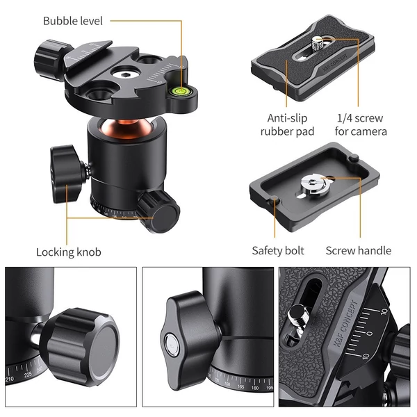 K&F CONCEPT BH-28L gömbfejű állványra szerelhető adapter