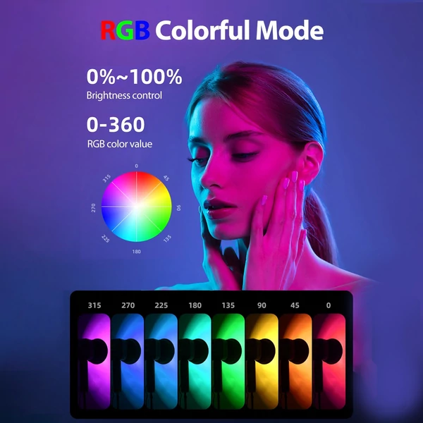 Manbily hordozható RGB videolámpa, fényképezési LED videolámpa