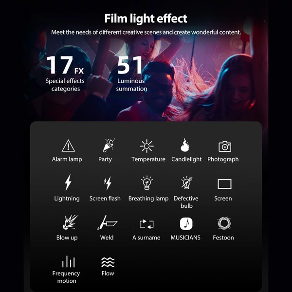 Manbily hordozható RGB videolámpa, fényképezési LED videolámpa