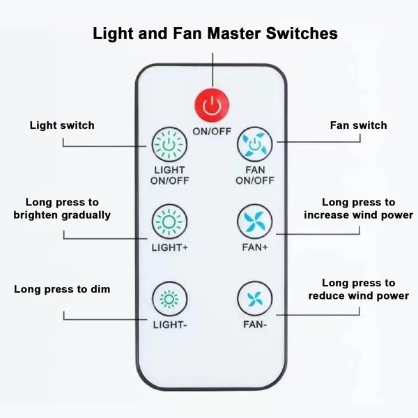 6 lapátos LED összecsukható lapos lámpa - Távirányítóval