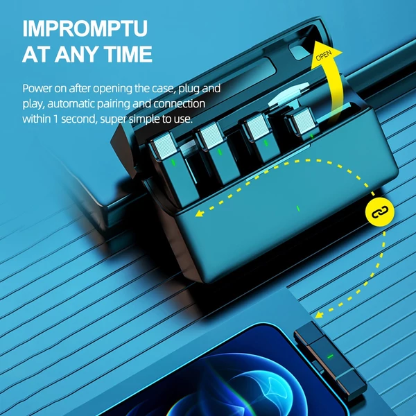 Egy trigger / négy 2.4G vezeték nélküli mikrofonrendszer, csíptetős mikrofon telefonhoz - C típusú Android okostelefonokhoz