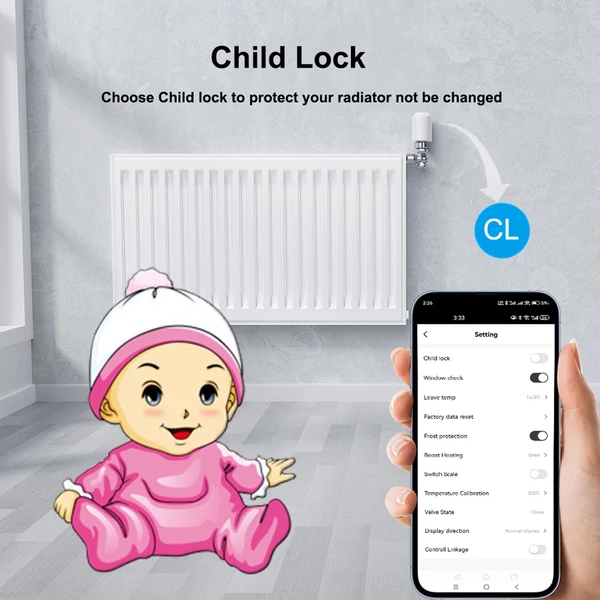 Intelligens radiátor termosztát, APP vezérlés / hangvezérlés, forgatás a hőmérséklet megváltoztatásához