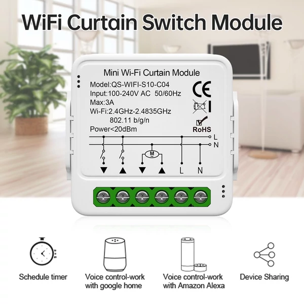 Tuya intelligens függönykapcsoló modul, intelligens otthoni készülék - WiFi