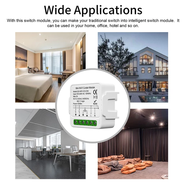 Tuya intelligens függönykapcsoló modul, intelligens otthoni készülék - WiFi