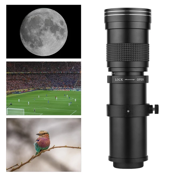 Fényképezőgép, MF szuper teleobjektív, F/8.3-16, 420-800 mm, T2 rögzítő - Fekete