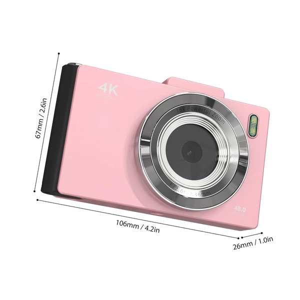H18 4K digitális fényképezőgép, hordozható digitális videokamera, CCD kamera - Pink