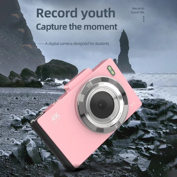 H18 4K digitális fényképezőgép, hordozható digitális videokamera, CCD kamera - Pink