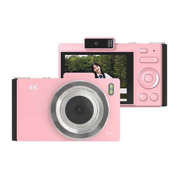 H18 4K digitális fényképezőgép, hordozható digitális videokamera, CCD kamera - Pink