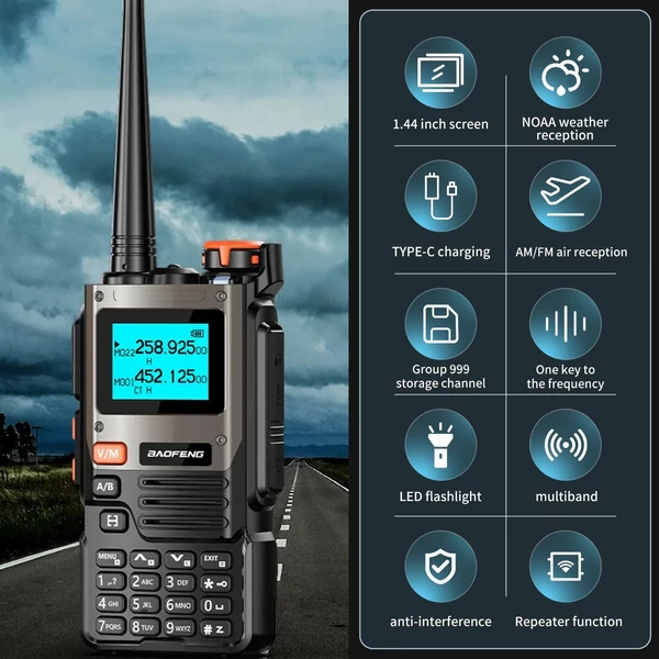 BAOFENG hordozható 5W-os walkie talkie, nagy hatótávolságú vezeték nélküli interfon