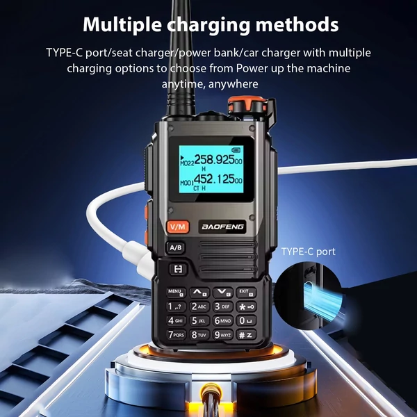 BAOFENG hordozható 5W-os walkie talkie, nagy hatótávolságú vezeték nélküli interfon