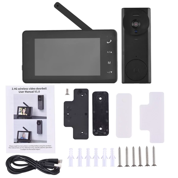 2.4G vezeték nélküli video csengő kamera monitorral, kijelzővel