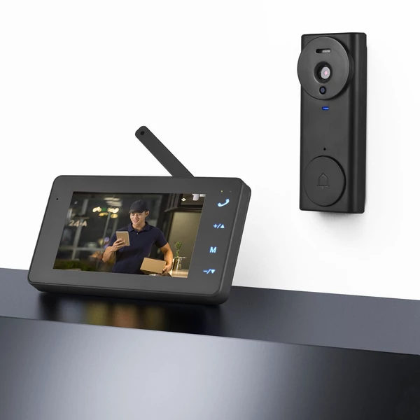 2.4G vezeték nélküli video csengő kamera monitorral, kijelzővel