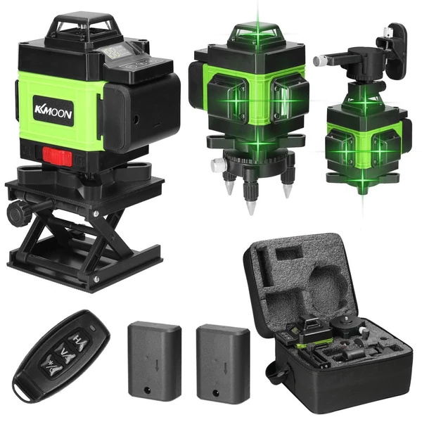 KKmoon többfunkciós 4D, 16 soros lézeres vízszintező, 3°-os önszintező gép