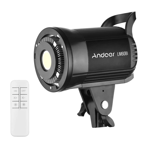 Andoer LM60Bi hordozható LED-es fotózási kitöltőlámpa, 60 W-os stúdió videólámpa