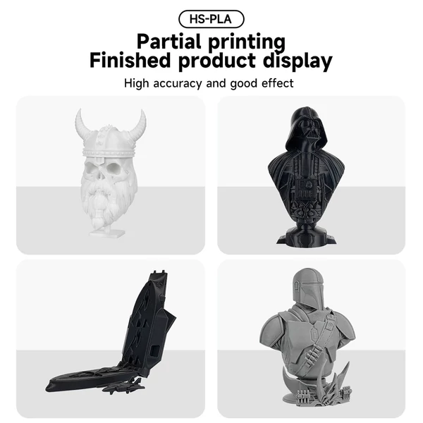 KINGROON 3D nyomtató HS-PLA izzószál, 1 kg 1,75 mm, standard 1 tekercs - Fekete