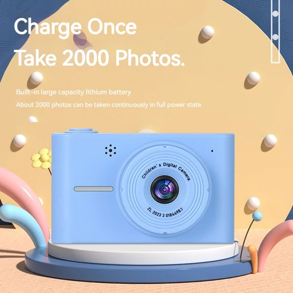 1080P digitális fényképezőgép, 20MP gyerekkamera - Fehér