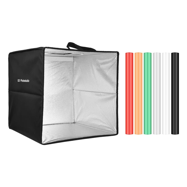Összecsukható LED világító sátor asztali fotóstúdió világítódoboz (40 cm)