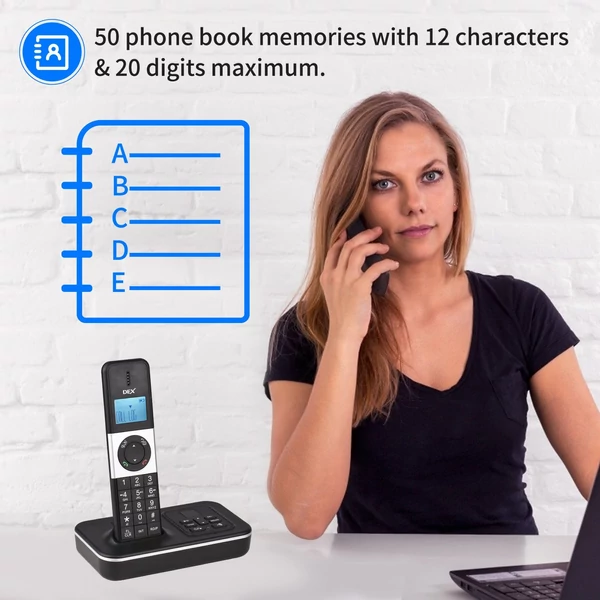 D1002 TAM-D 2 kézibeszélős vezeték nélküli telefon üzenetrögzítővel, hívóazonosító/hívásvárakoztatás