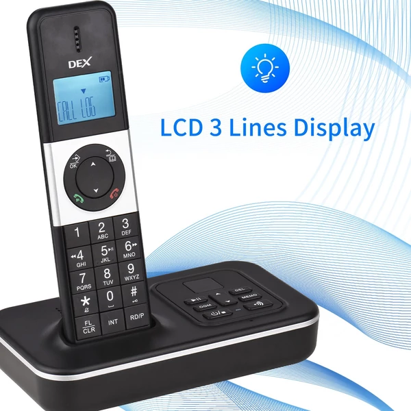 D1002 TAM-D 2 kézibeszélős vezeték nélküli telefon üzenetrögzítővel, hívóazonosító/hívásvárakoztatás