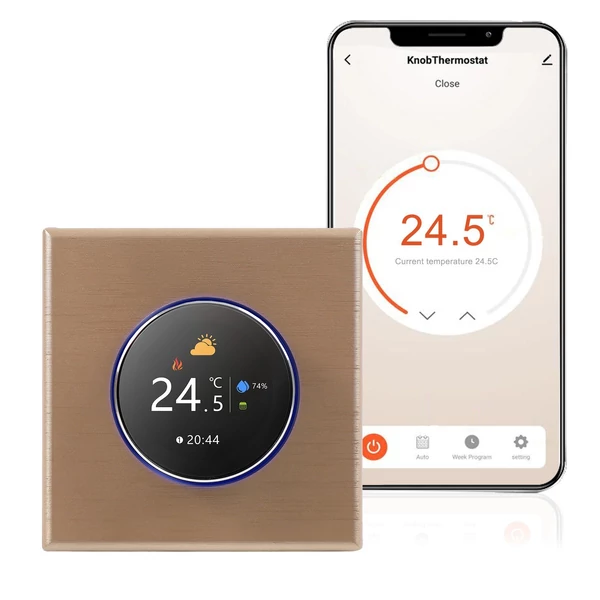 WiFi intelligens termosztát, hőmérséklet-szabályozó, hetente programozható - Pezsgő, 5A víz/gáz kazánhoz