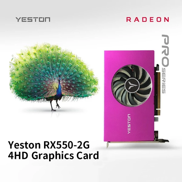 Yeston RX550-2G 4HD 4 képernyős grafikus kártya, támogatja az osztott képernyőt