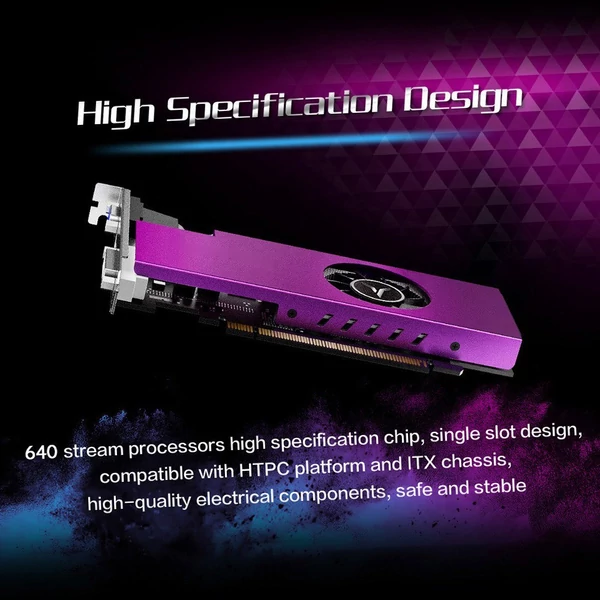 Yeston RX550-4G D5 LP grafikus kártya, Radeon Chill 4 GB memória GDDR5