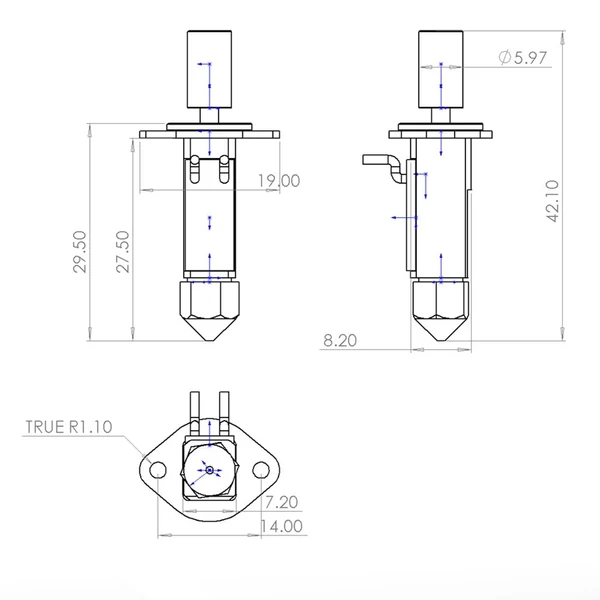 Trianglelab CHCB-OT Hotend, kompatibilis a Creality K1 /Creality K1 Max/ CR-M4 Sprite extruderrel