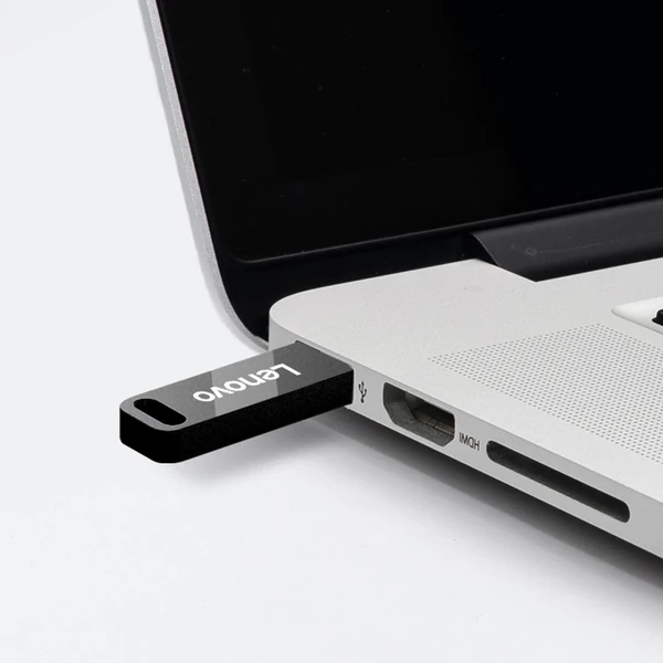 Lenovo SX110 USB 2.0 flash meghajtó, hordozható fém U-Disk - Fekete, 32G