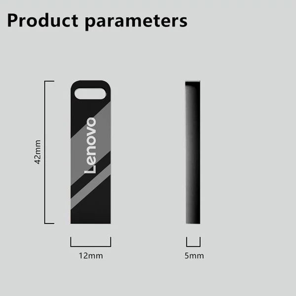 Lenovo SX110 USB 2.0 flash meghajtó, hordozható fém U-Disk - Fekete, 32G