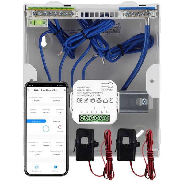 Tuya energiakapcsoló, többfunkciós tápfeszültség / árammérő - ZigBee, 2 db
